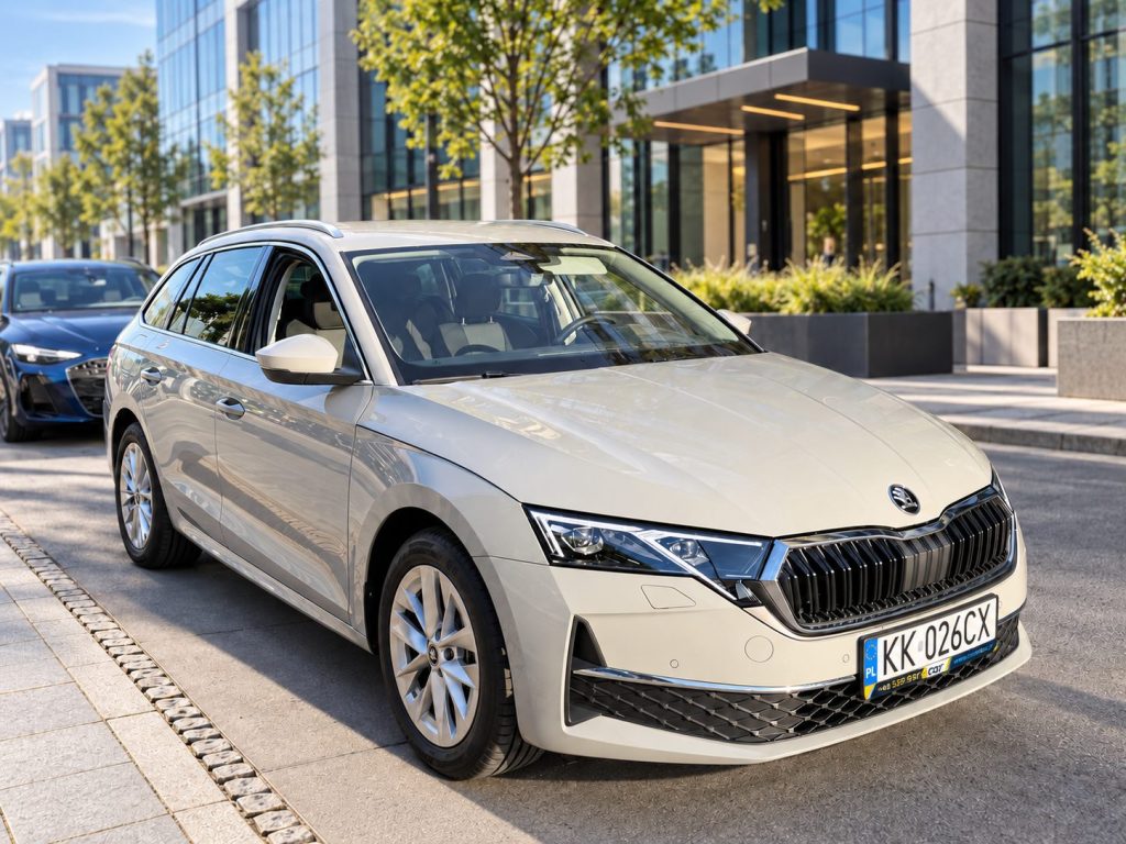 Skoda Octavia na ulicach Krakowa – odbiór w pobliżu Dworca Głównego
